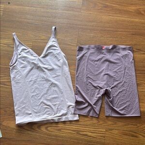 SPANX‎ Women's Light Purple Seamless Tank Top and Short Shapewear Women’s XLarge